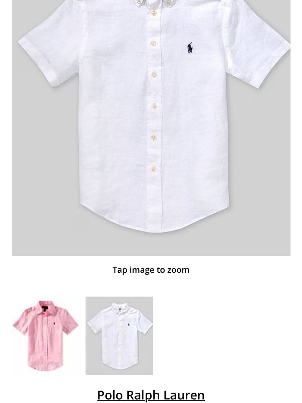 Polo by Ralph Lauren White Short Sleeve Button-Down Shirt with Navy Pony